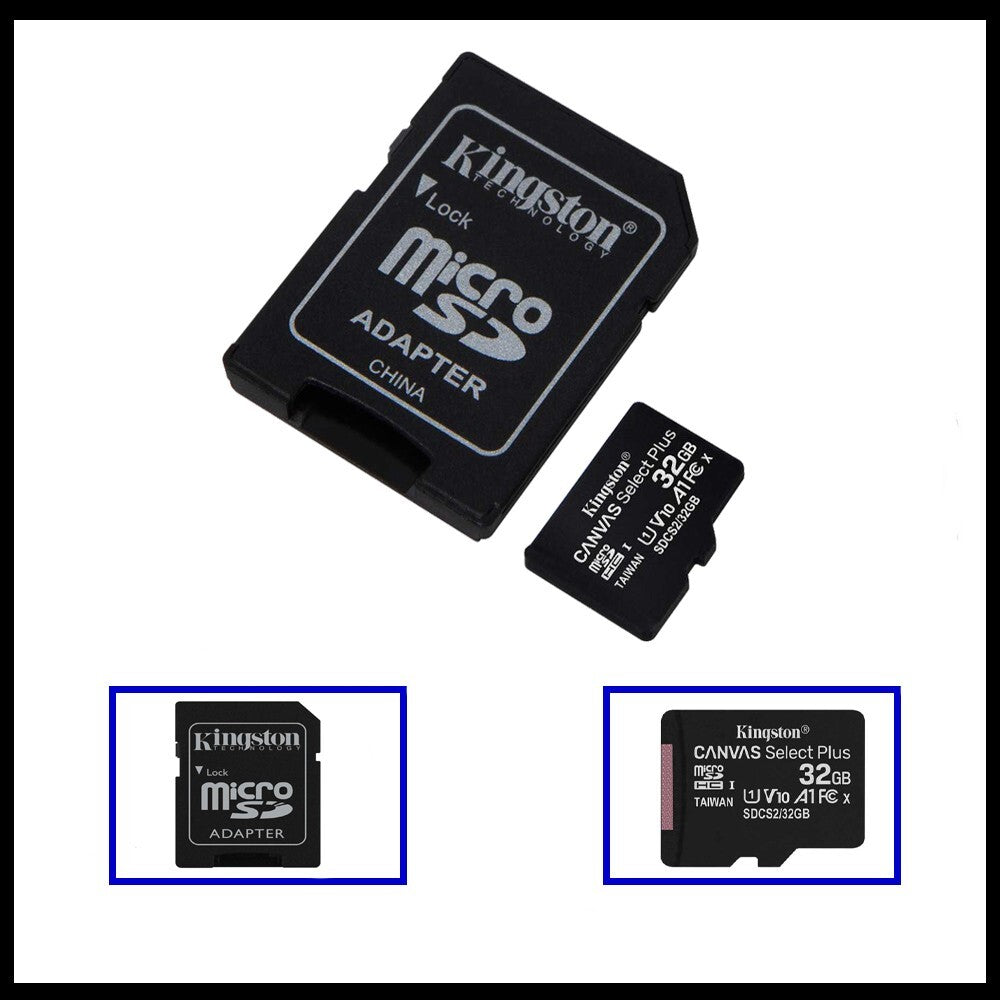 Kingston Micro SD 32gb Memory Card & Adapter & Class 10 & A1