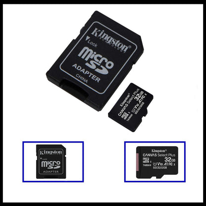 Kingston Micro SD 32gb Memory Card & Adapter & Class 10 & A1