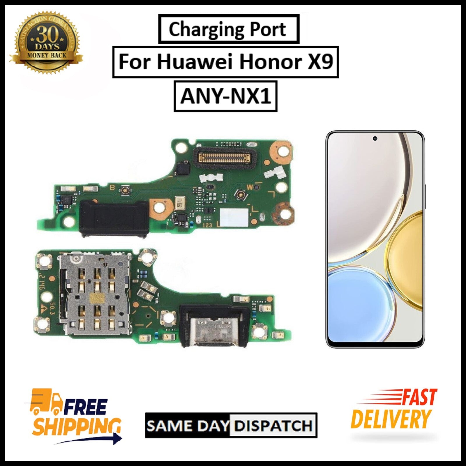 For Huawei Honor X9 Replacement Charging Port Board Flex Connector