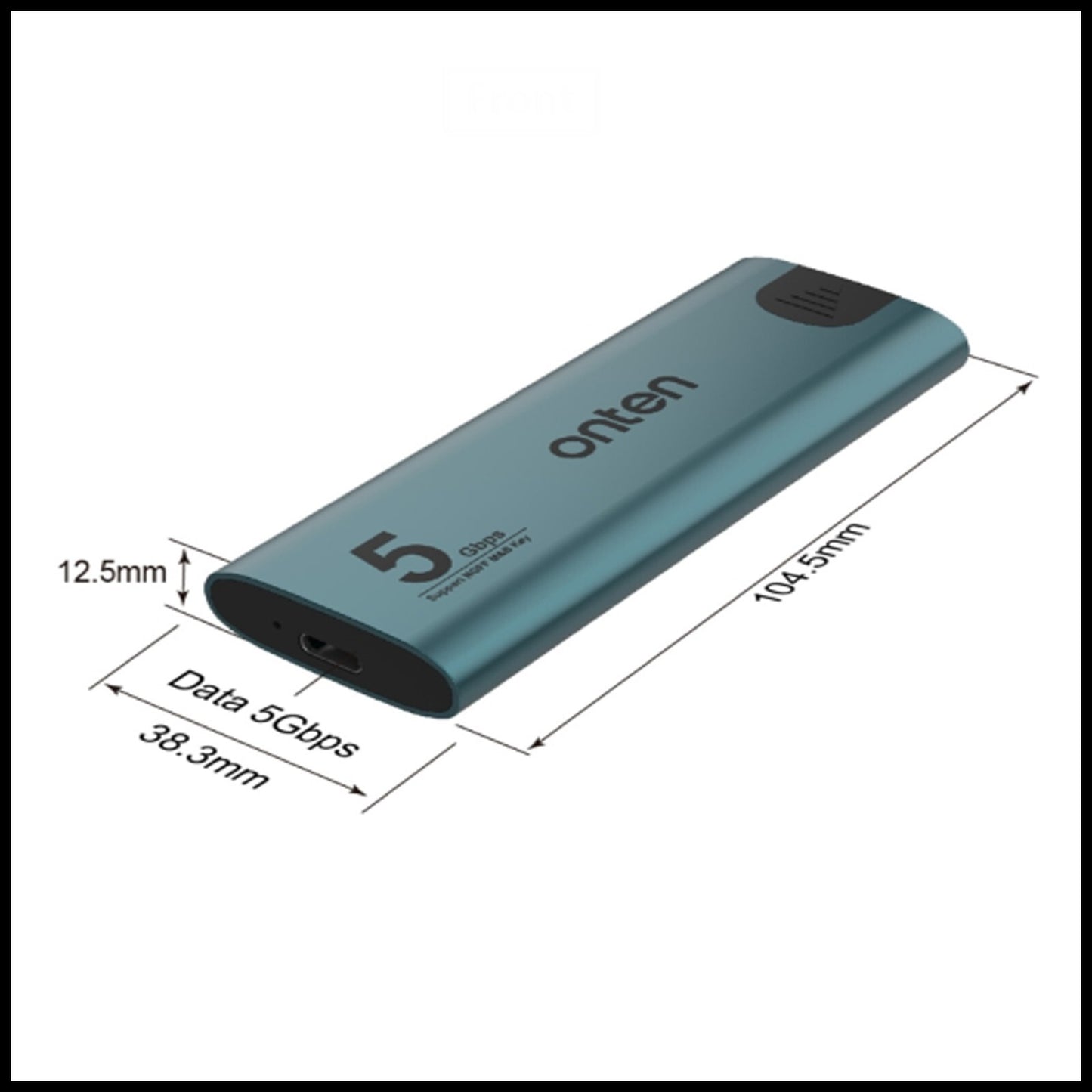 For Onten M.2 (5Gbps) NGFF SSD Enclosure USB 3.2 Gen 1 Portable Aluminium Case