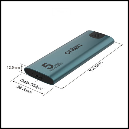 For Onten M.2 (5Gbps) NGFF SSD Enclosure USB 3.2 Gen 1 Portable Aluminium Case