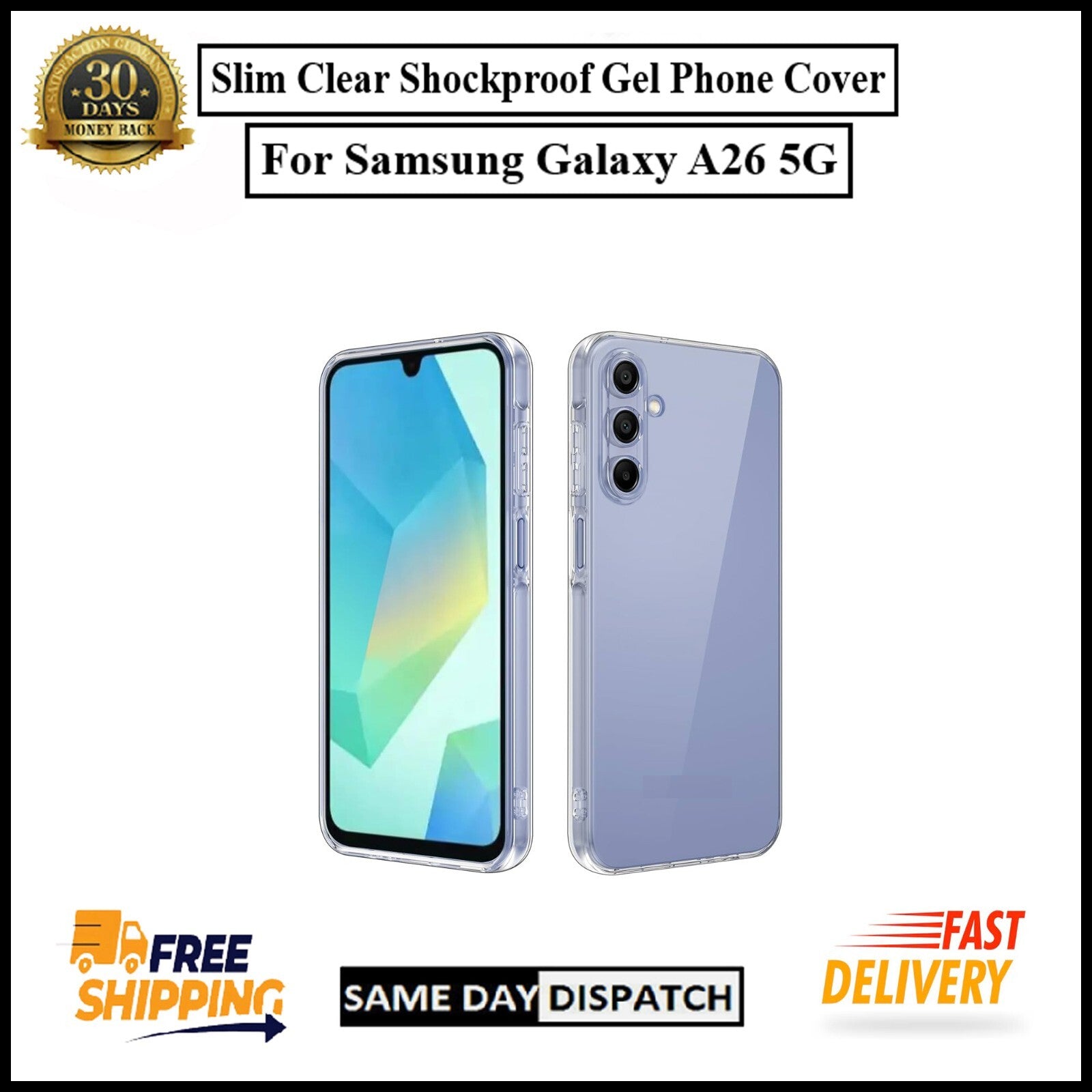 For Samsung Galaxy A26 5G Slim Clear Shockproof Gel Phone Cover