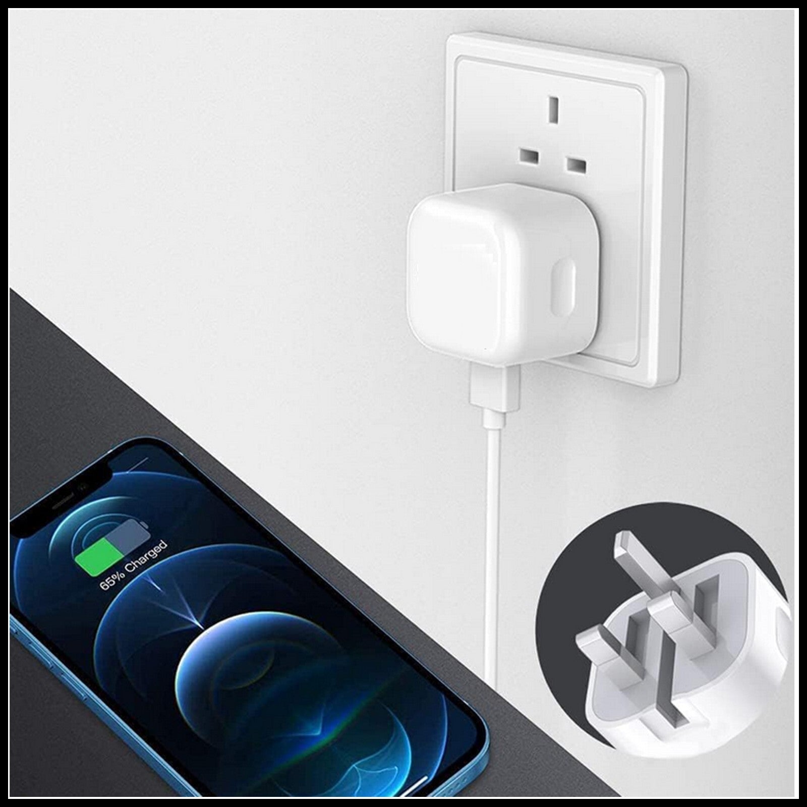 For Earldom Dual Interface PD 50W & Dual Type C Fast Wall Charging Adapter