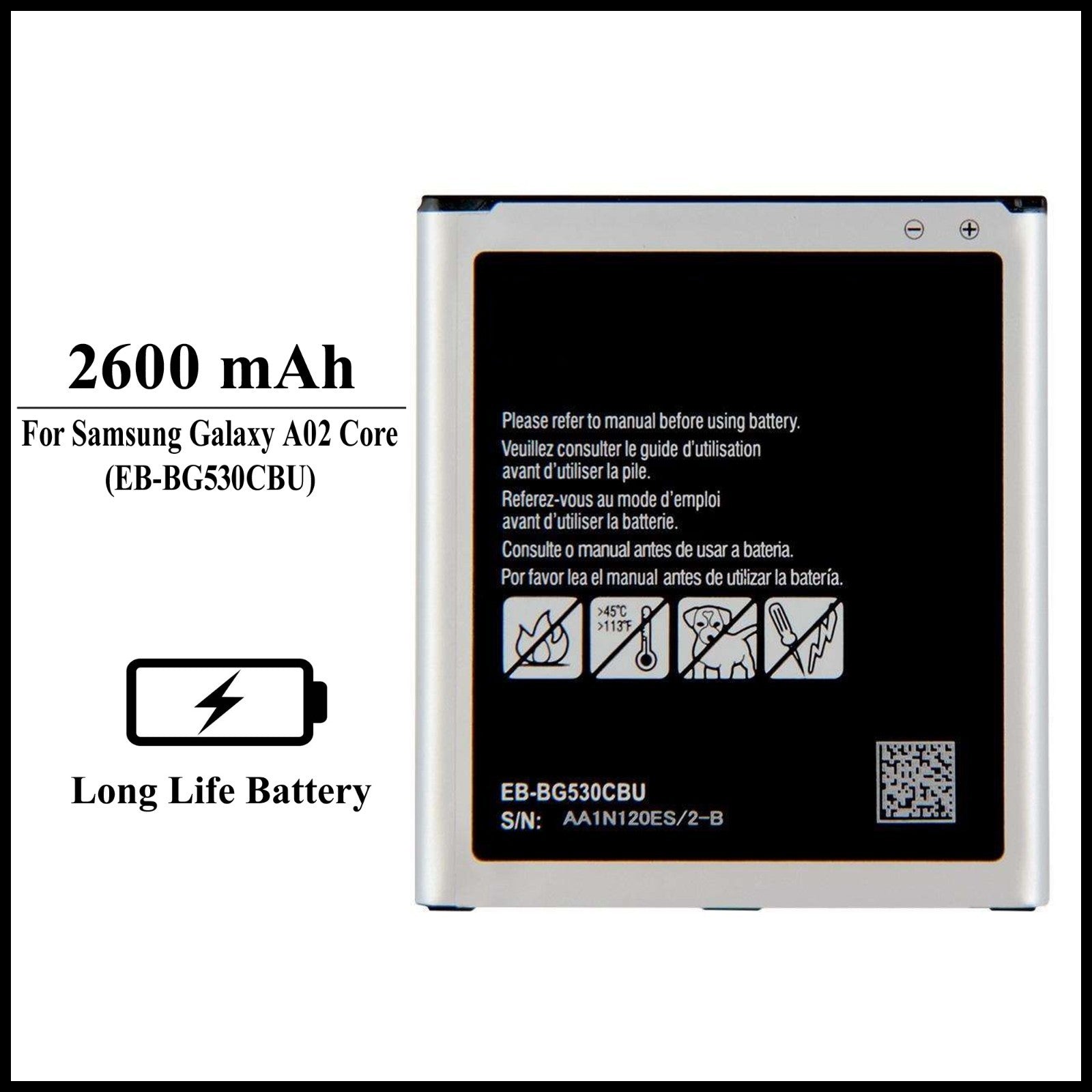 For Samsung Galaxy A02 Core / ( SM-A260F ) 2600mAh+ Internal Replacement Battery