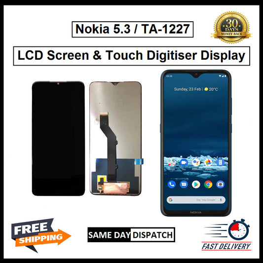 For Nokia 5.3 / TA-1227 LCD Screen Display Touch Digitizer Replacement Assembly 