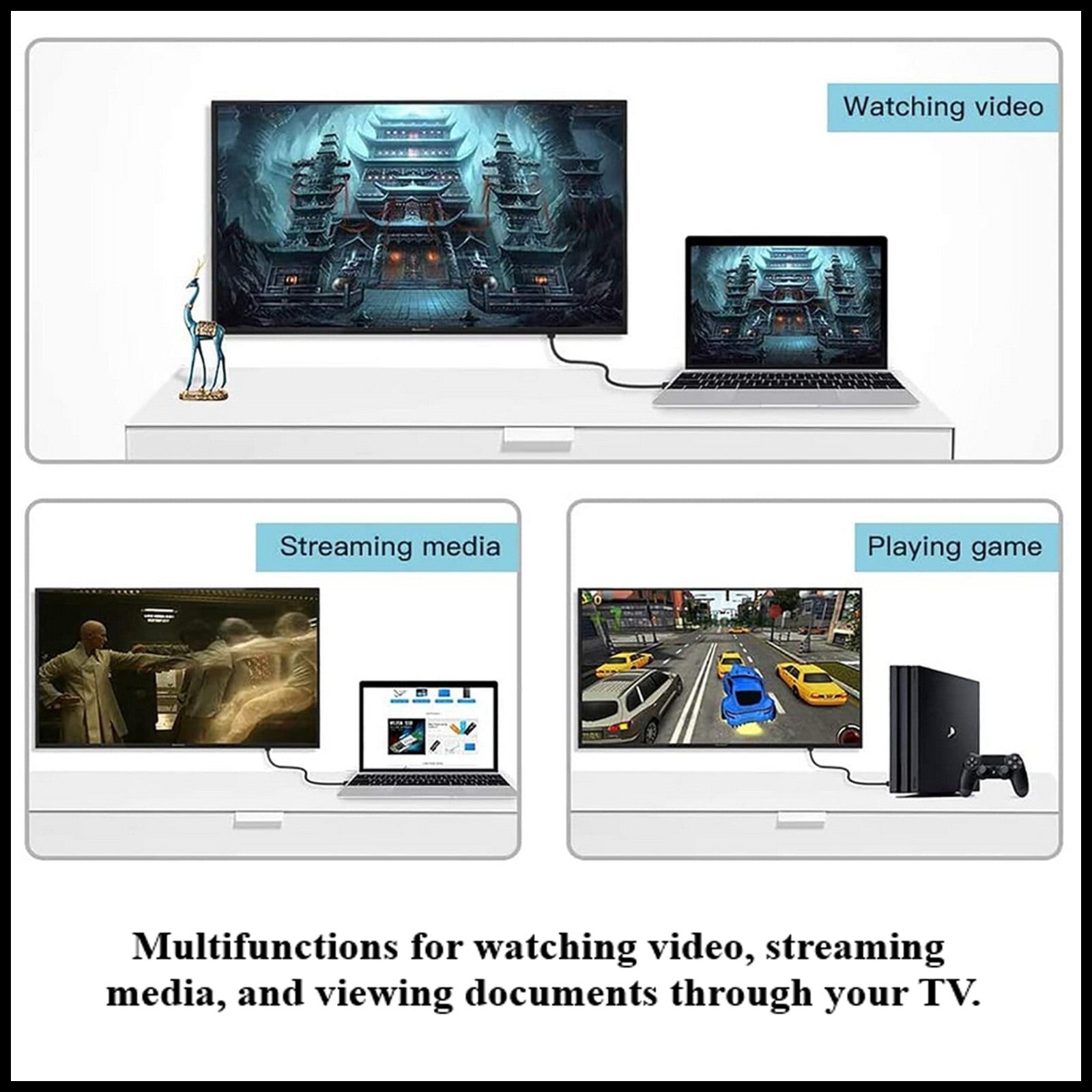 For 1.5m 3 in 1 High-Speed HDMI to HDMI / Mini HDMI / Micro HDMI Cable Kit