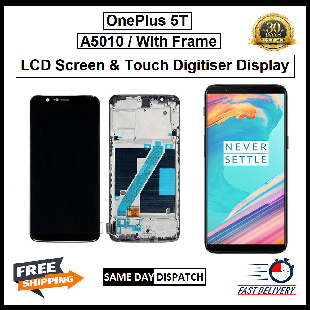 For OnePlus 5T / 1+5T With Frame Display Screen Touch Digitizer Replacement LCD