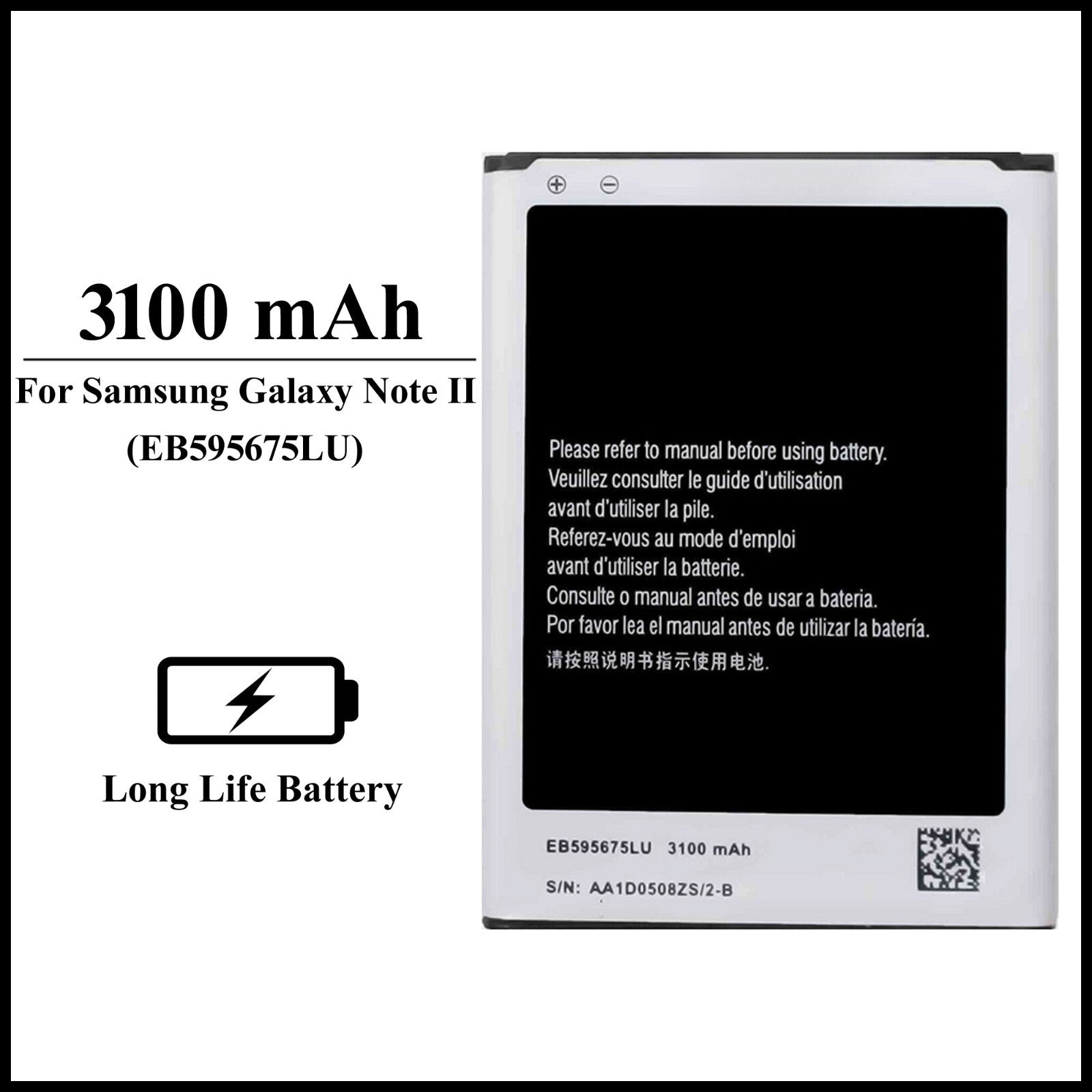 For Samsung Galaxy Note II/Note 2(GT-N7100)3100mAh+ Internal Replacement Battery