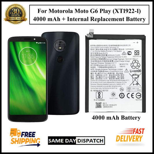 For Motorola Moto G6 Play XT1922-1 (BL270) 4000mAh+ Internal Replacement Battery