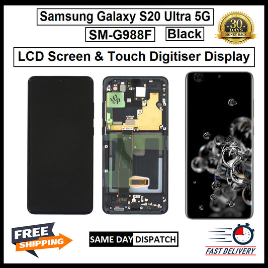 For Samsung Galaxy S20 Ultra 5G / SM-G988F Black Screen Touch Replacement LCD