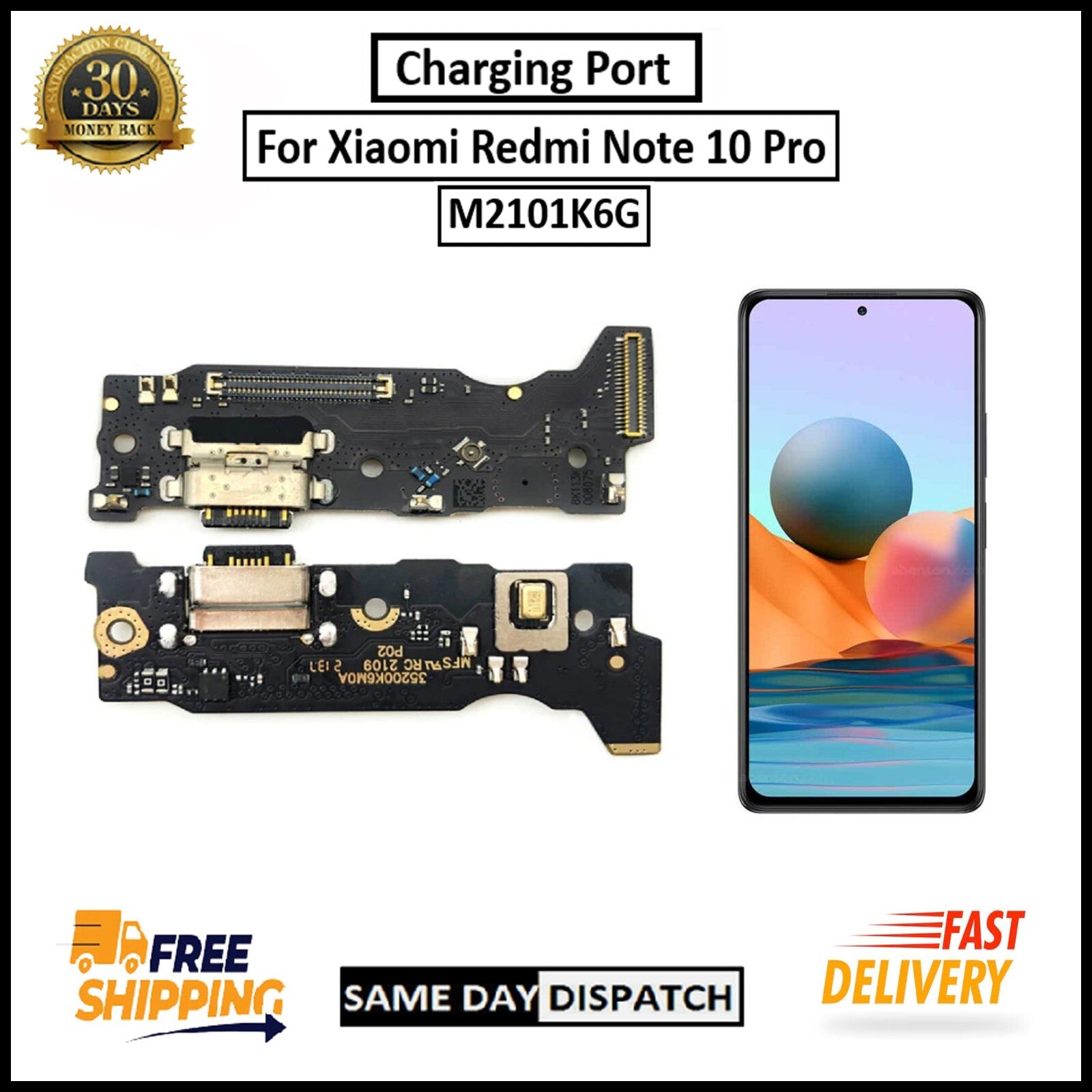 For Xiaomi Redmi Note 10 Pro Charging Port Flex Replacement