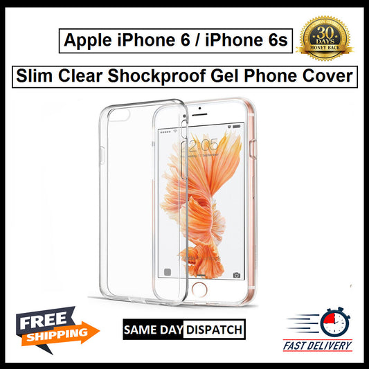 For Apple iPhone 6 / 6S Slim Clear Shockproof Gel Phone Cover