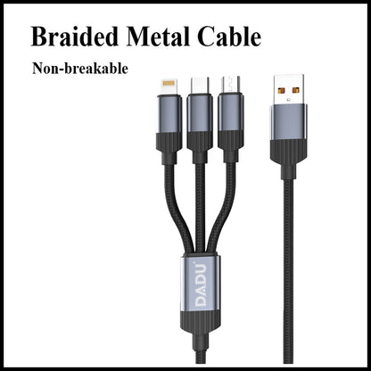 For Dadu 3-in-1 Multi Fast USB Charging Cable For iPhone/Type-C/Micro USB