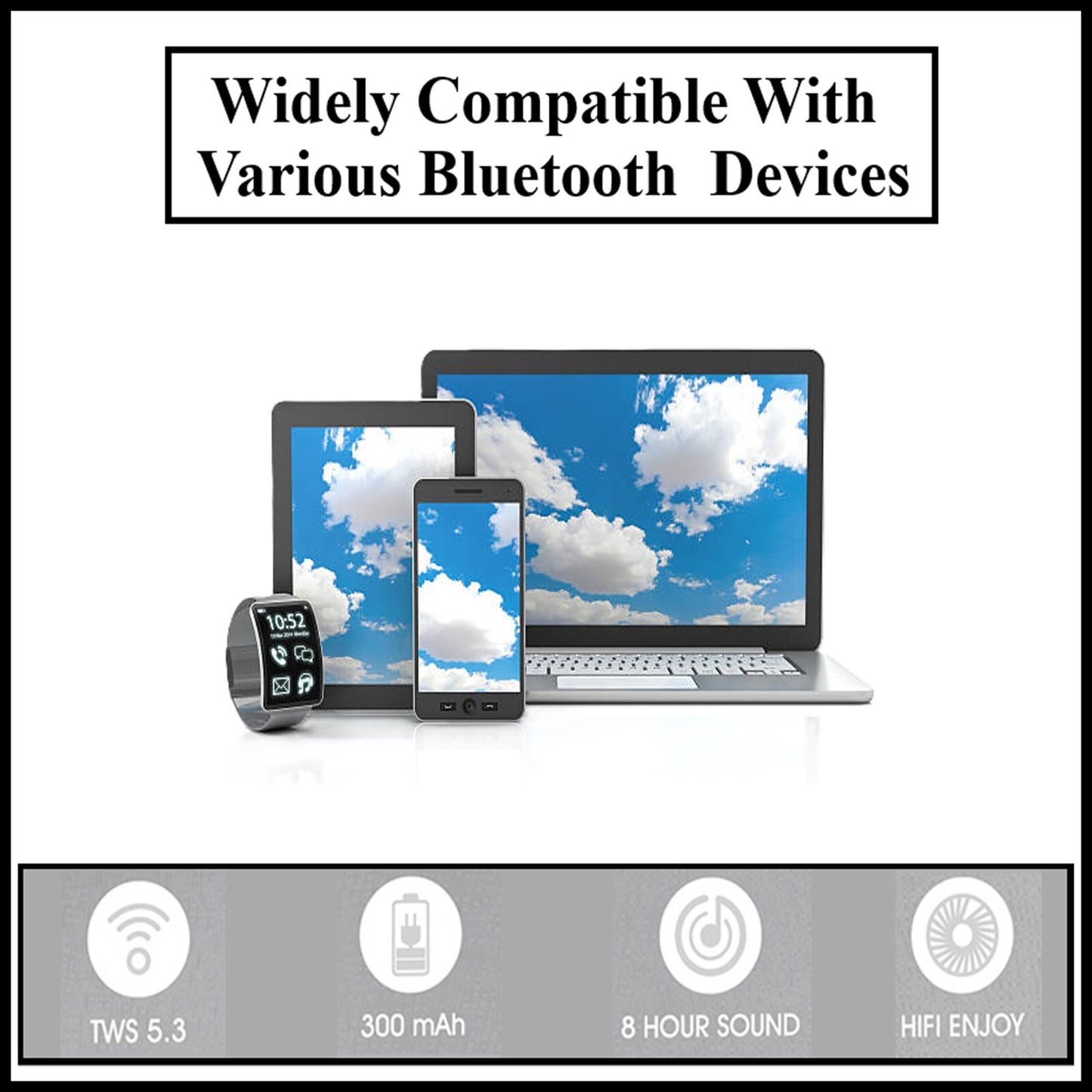 For Dadu Smart Wireless Bluetooth Stereo Earphones-White