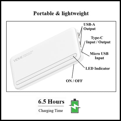 For Vidvie (PB773) 10000mAh LED Power Bank Fast Charging
