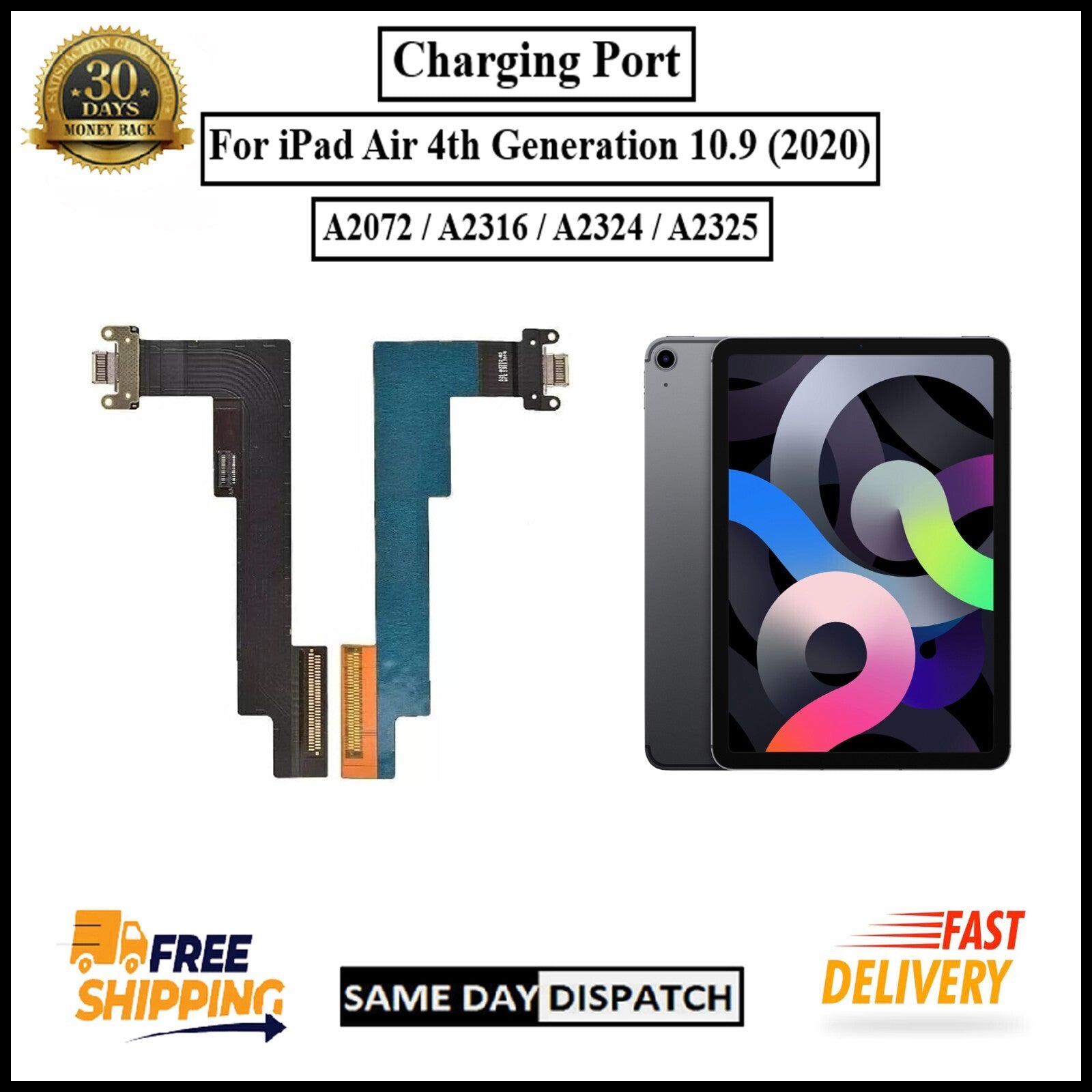 For iPad Air 4th Generation 10.9 (2020) Charging Port Flex Connector