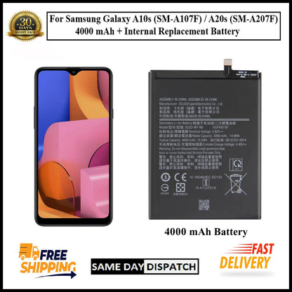 For Samsung Galaxy A10s /A20s/ A107F/A207F 4000mAh+ Internal Replacement Battery