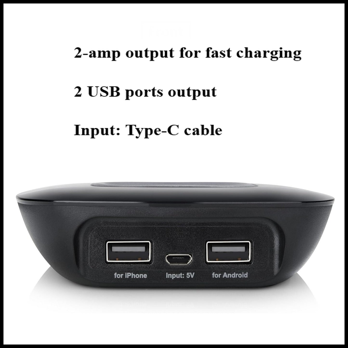 For Budi Wireless Charger Fast Charging Pad 15W/10W/7.5W/5W With Dual USB Ports