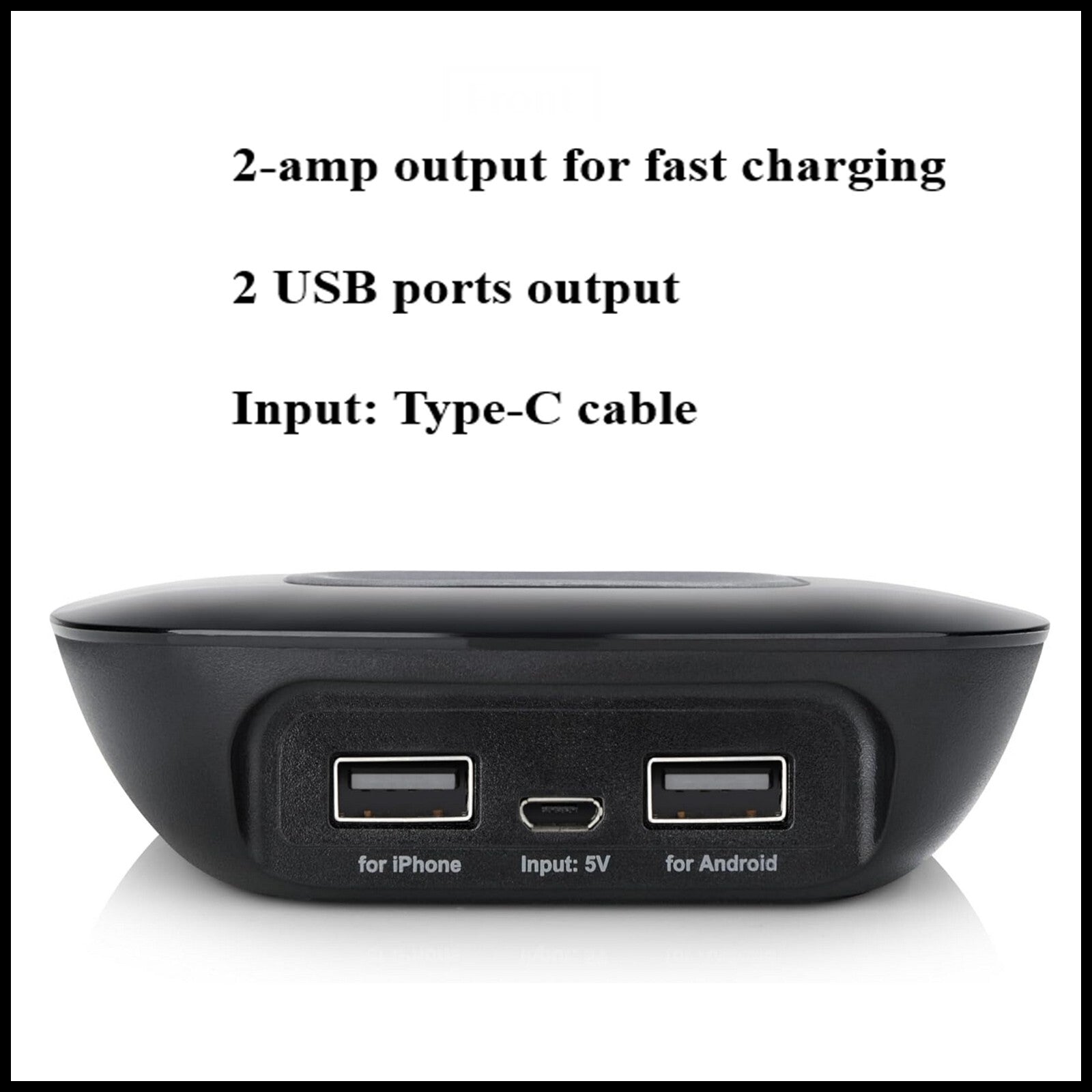 For Budi Wireless Charger Fast Charging Pad 15W/10W/7.5W/5W With Dual USB Ports