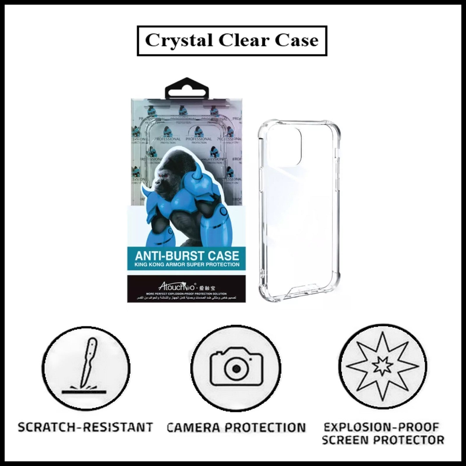For Apple iPhone 15 Pro King Kong Anti Burst & Silicon Shockproof Case Cover