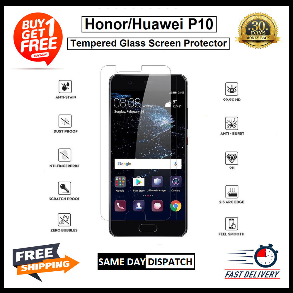 2 Pack Huawei P8 P10 P20 P30 Lite Psmart 2019 2020 2021 Tempered Glass Protector