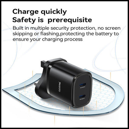 For YESIDO Dual Interface PD 20W USB-C Fast Wall Charger With Type C Cable