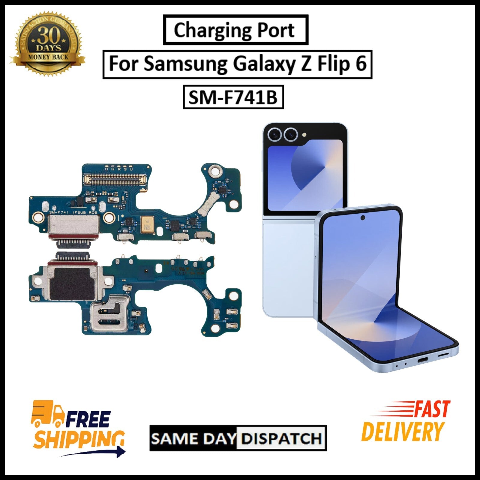For Samsung Galaxy Z Flip 6 Charging Port Board Connector Replacement
