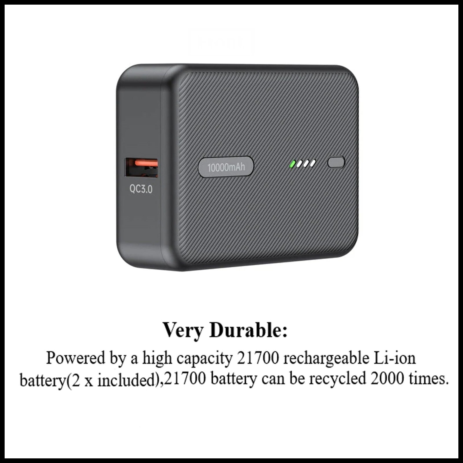 For Budi 10000mAh 20W PD+QC3.0 Mini Pocket Power Bank Fast Charging