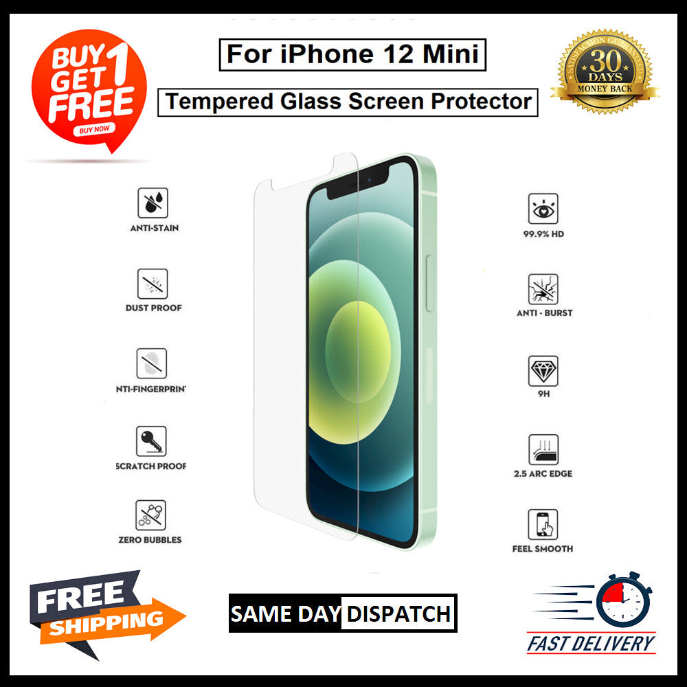 2 Pack Of For iPhone 12mini / 12 / 12 Pro / 12 Pro max Tempered Glass Protector