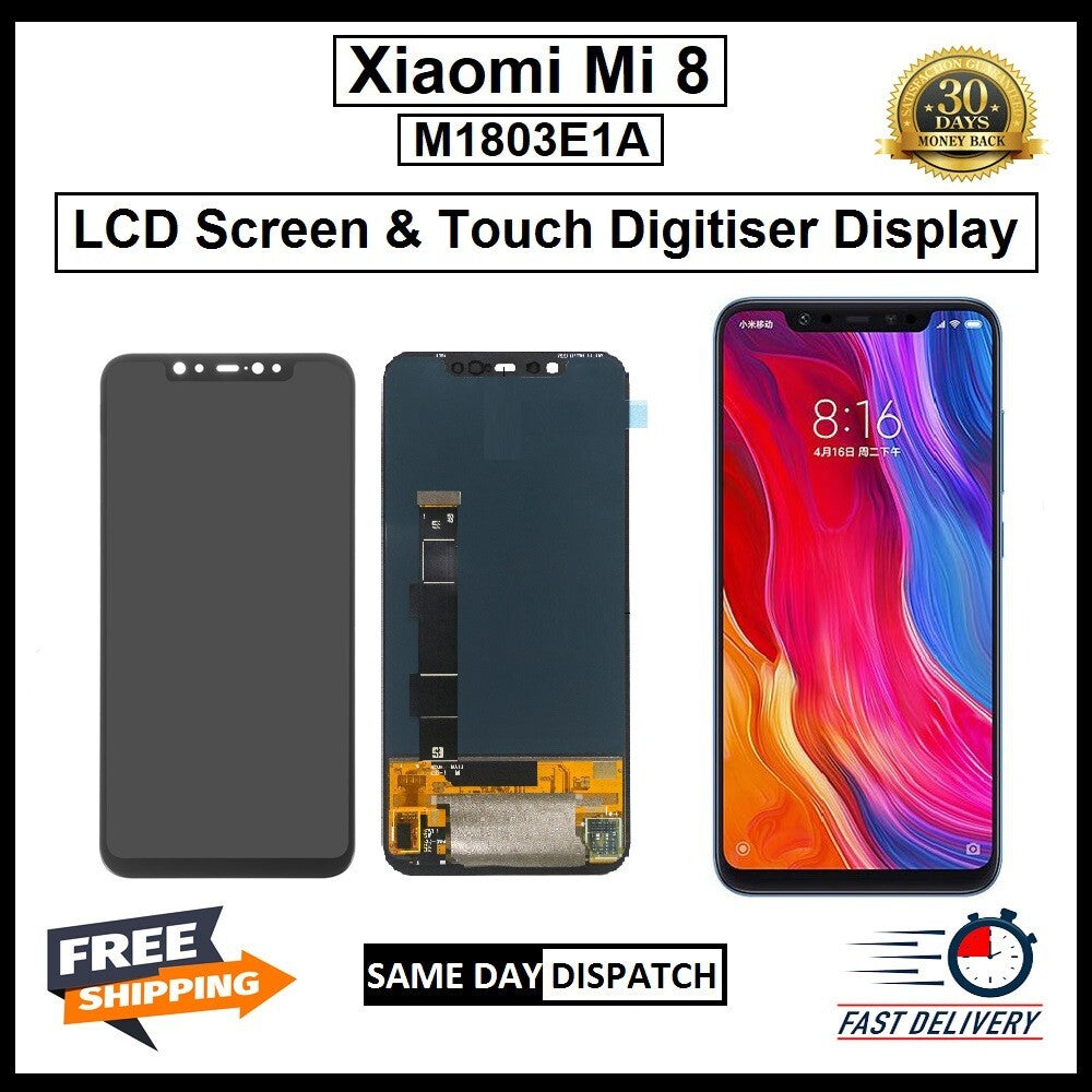 For Xiaomi Mi 8 LCD Display Screen Touch Digitizer Replacement