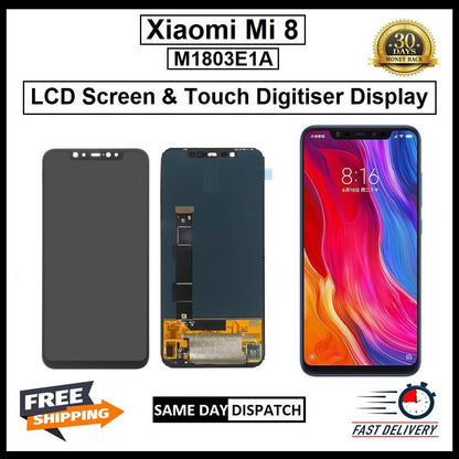 For Xiaomi Mi 8 LCD Display Screen Touch Digitizer Replacement