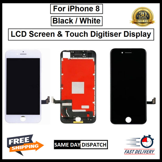 For iPhone 8 Black and White 3D Premium Version Replacement Display LCD