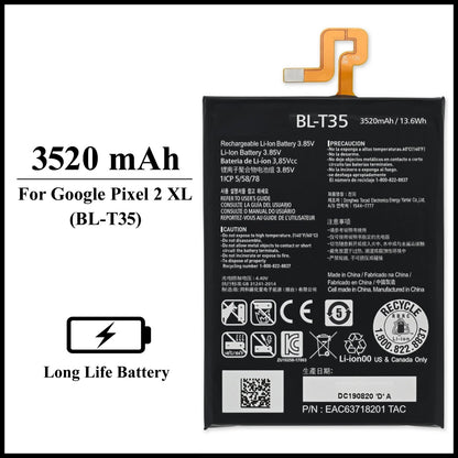 Google Pixel 2 XL (G011B-B/G011C) BL-T35 / 3520mAh+ Internal Replacement Battery