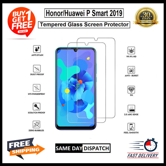 2 Pack Huawei P8 P10 P20 P30 Lite Psmart 2019 2020 2021 Tempered Glass Protector