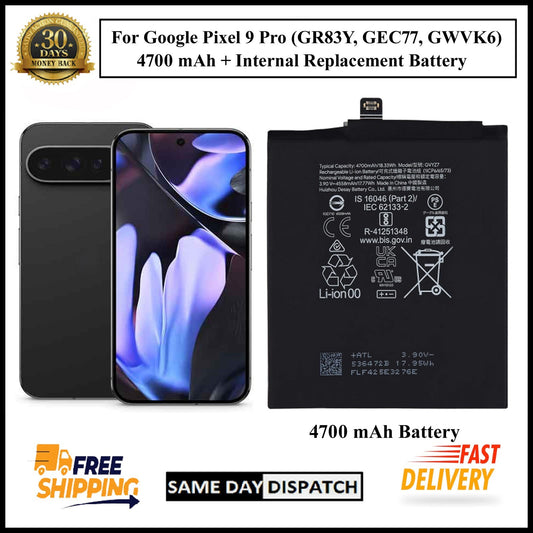 For Google Pixel 9 Pro (GVY27) 4700mAh+ Internal Replacement Battery