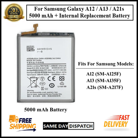For Samsung Galaxy A12 / A13 / A21s 5000mAh+ Internal Replacement Battery