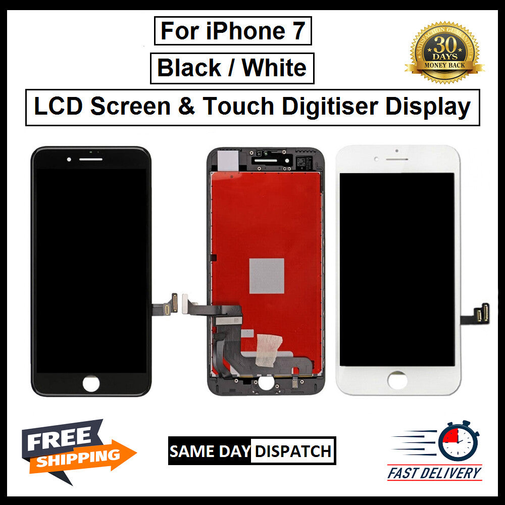 For iPhone 7 Black and White 3D Premium Version Replacement Digitizer Display 