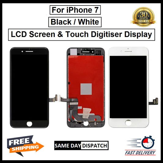 For iPhone 7 Black and White 3D Premium Version Replacement Digitizer Display 