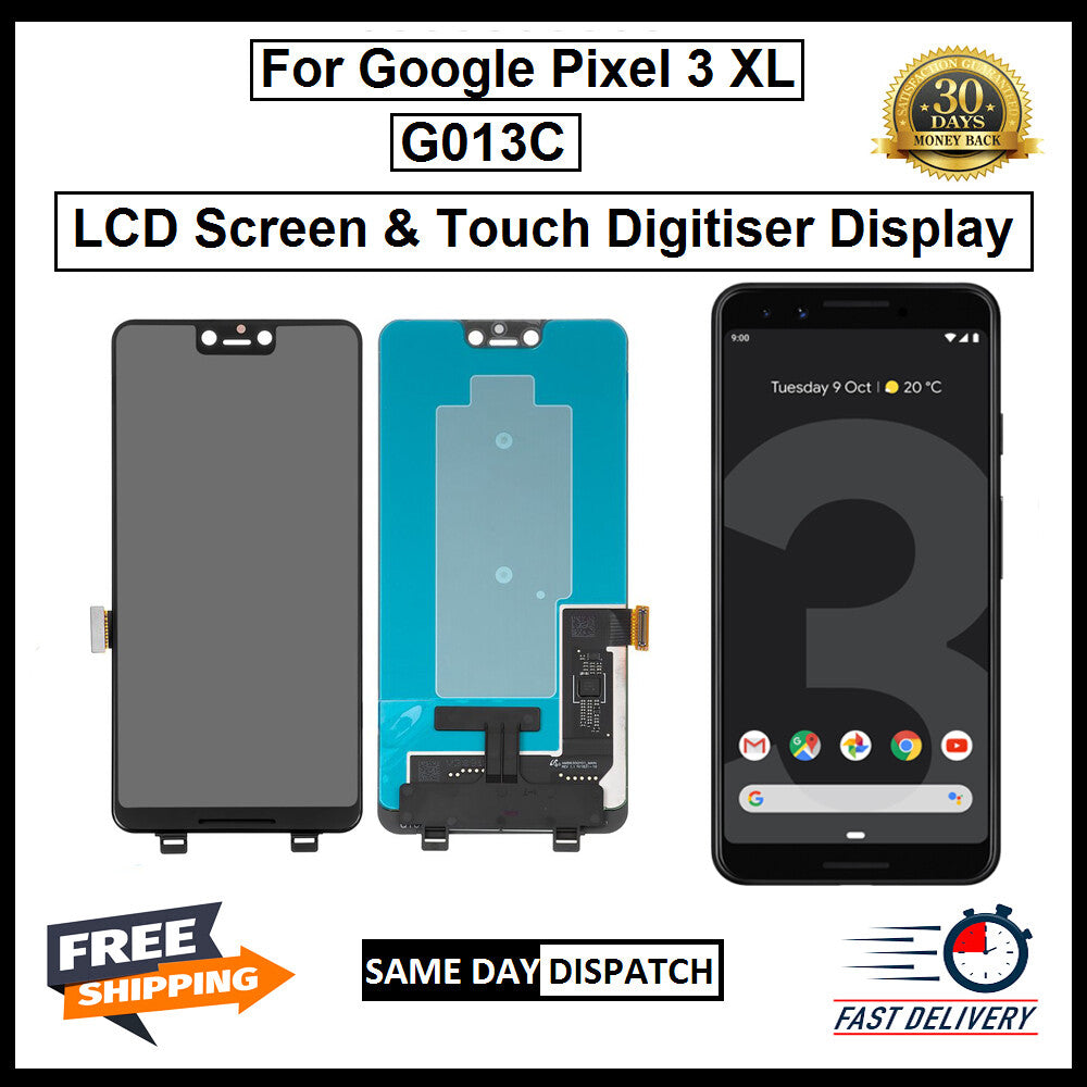 For Google Pixel 3 XL LCD Display Screen Touch Digitizer Replacement Black 