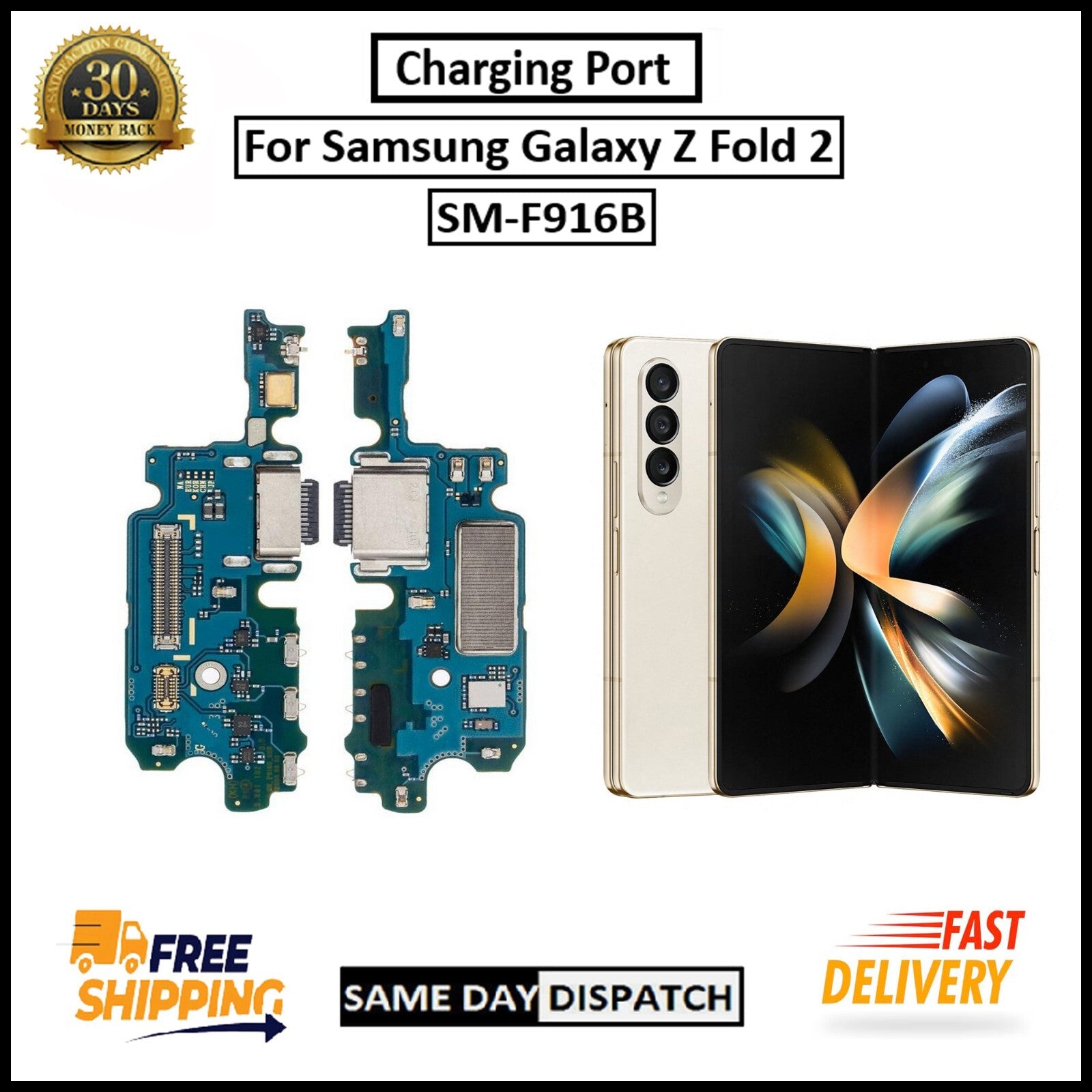 For Samsung Galaxy Z Fold 2  Charging Port Board Connector Replacement
