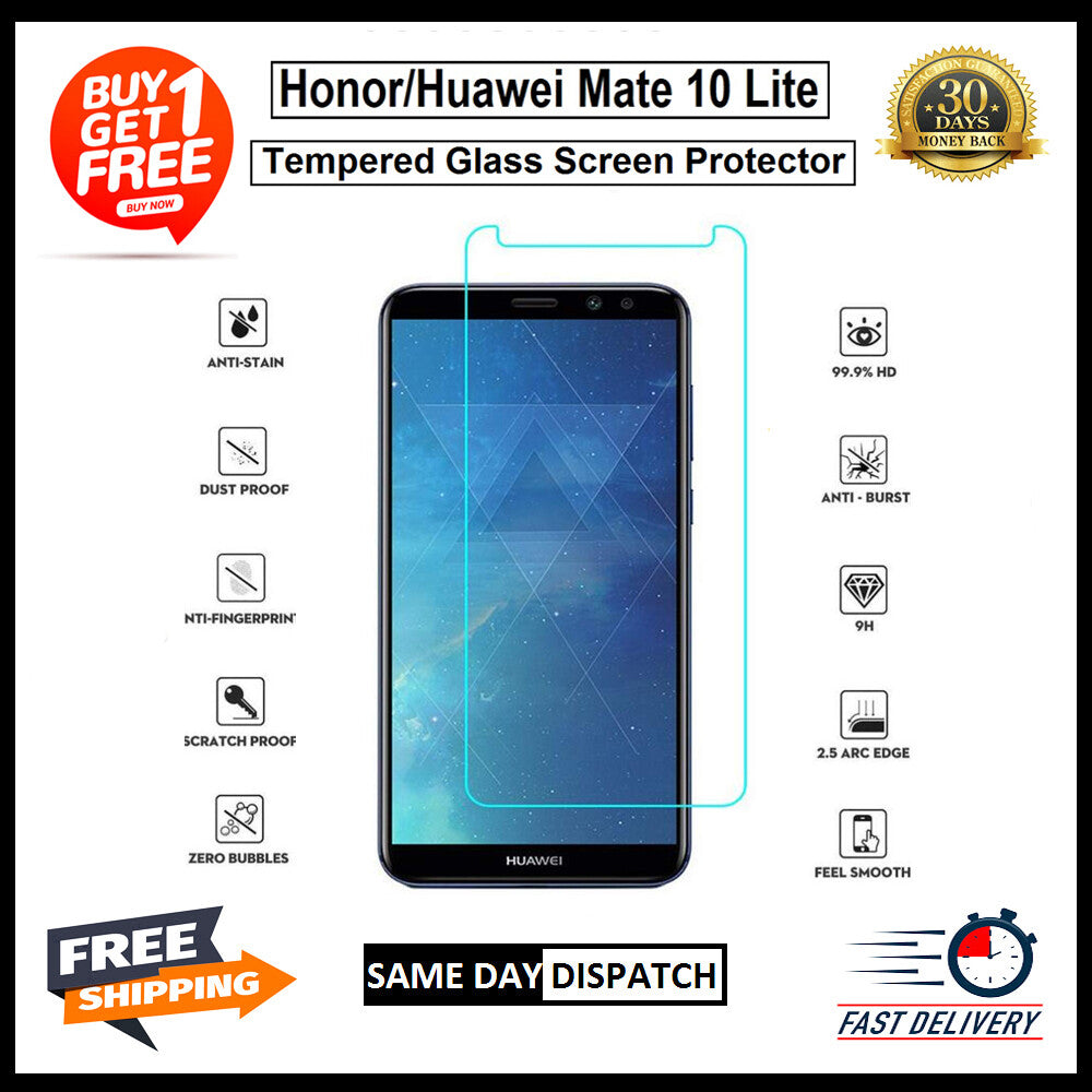 2 Pack Huawei Honor 6X 7X 8X 9X 10 8S 7A / Mate 10 Lite Tempered Glass Protector