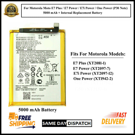 Motorola Moto E7 Plus/E7 Power/E7i Power/P30 Note(JK50)5000mAh+ Internal Battery