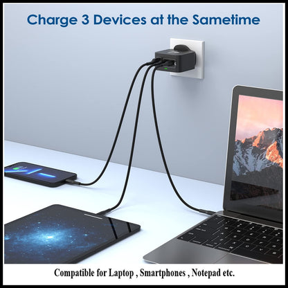For Dadu GaN 65W PD Dual Type-C USB QC 3.0 Super Fast Wall Charger Adapter Plug