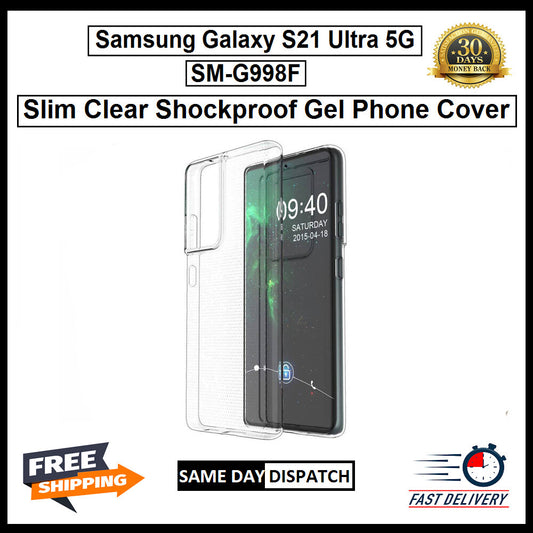 For Samsung Galaxy S21 Ultra 5G / SM-G998F Slim Clear Shockproof Gel Phone Cover