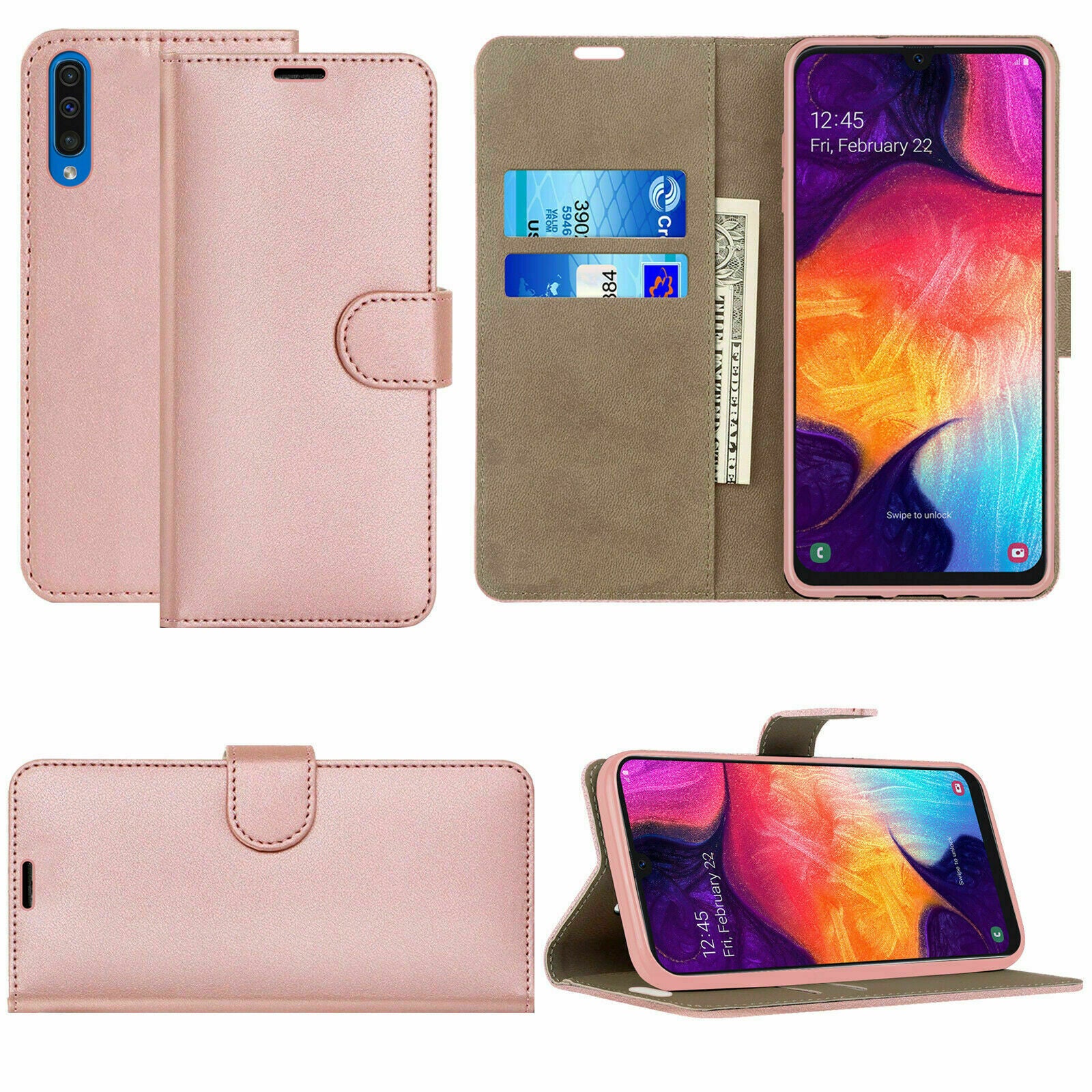 Leather Flip Case For Samsung 4G & 5G (A12, A22, A32, A42, A52, A72 ) A02S, A02 