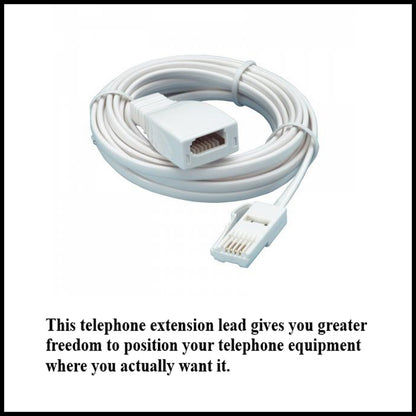 For Daewoo 5m Flat Slimline Telephone Phone Extension Lead Cable