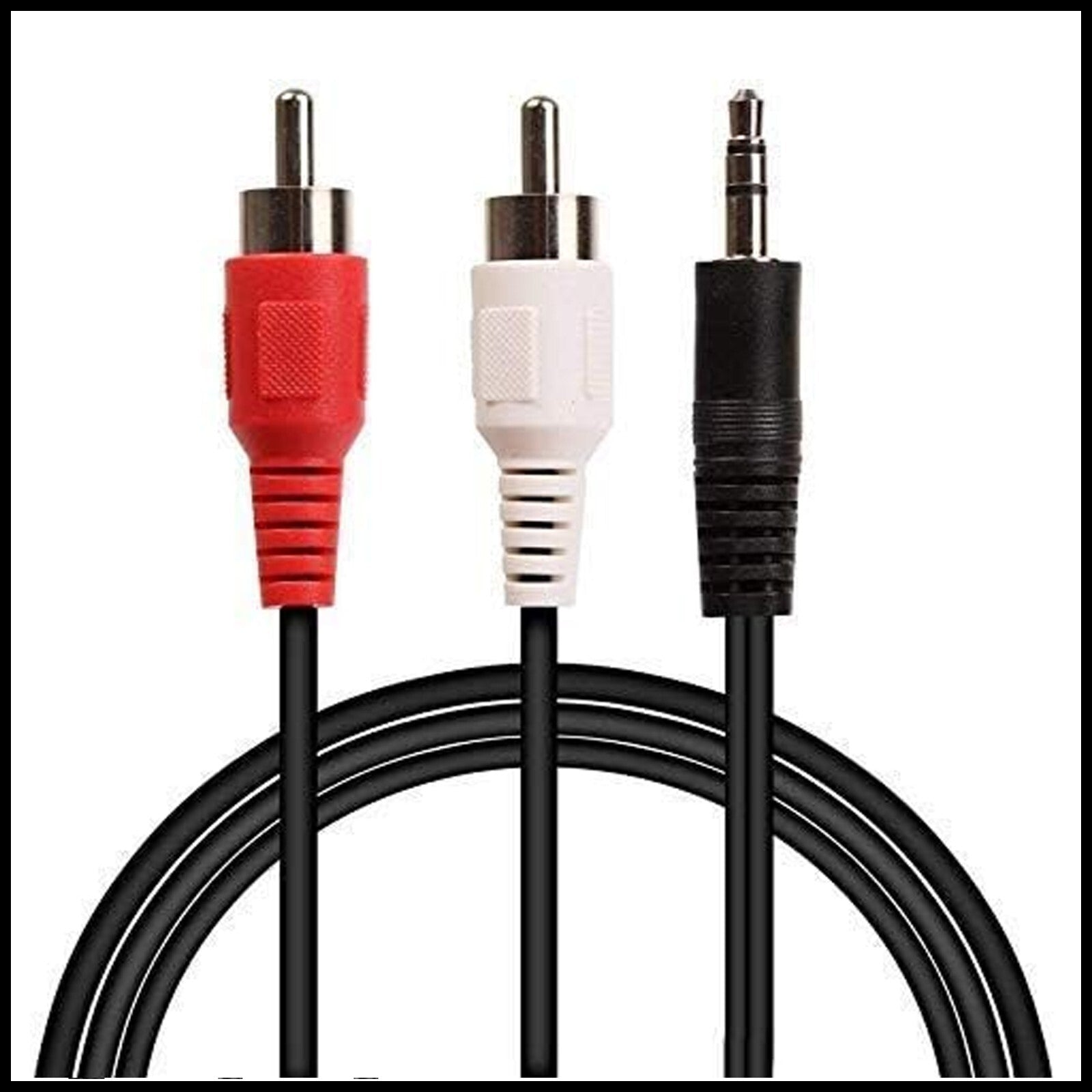 For AUX 3.5mm Headphone Connector Jack Male to 2Male RCA Mini Stereo Audio Cable