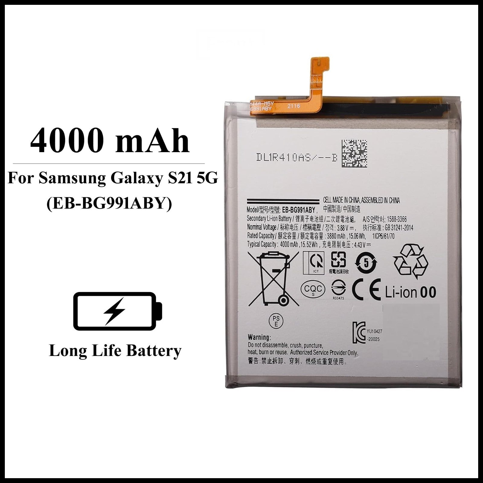 For Samsung Galaxy S21 5G ( SM-G991B ) 4000mAh+ Internal Replacement Battery