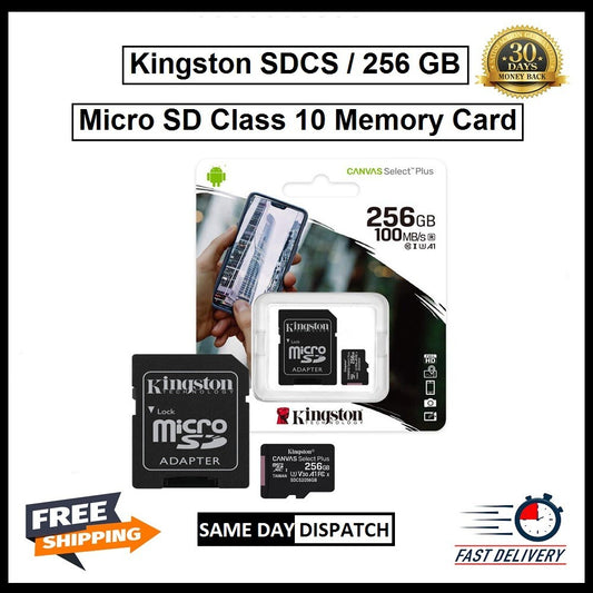 Kingston Micro SD 256 GB Memory Card & Adapter & Class 10 & A1