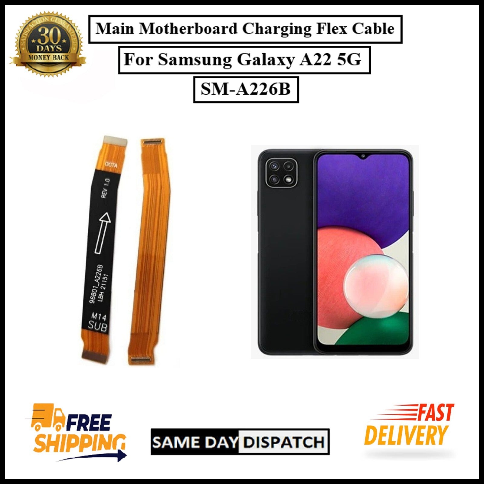 For Samsung Galaxy A22 5G A226B Main Motherboard Charging Flex Cable Replacement